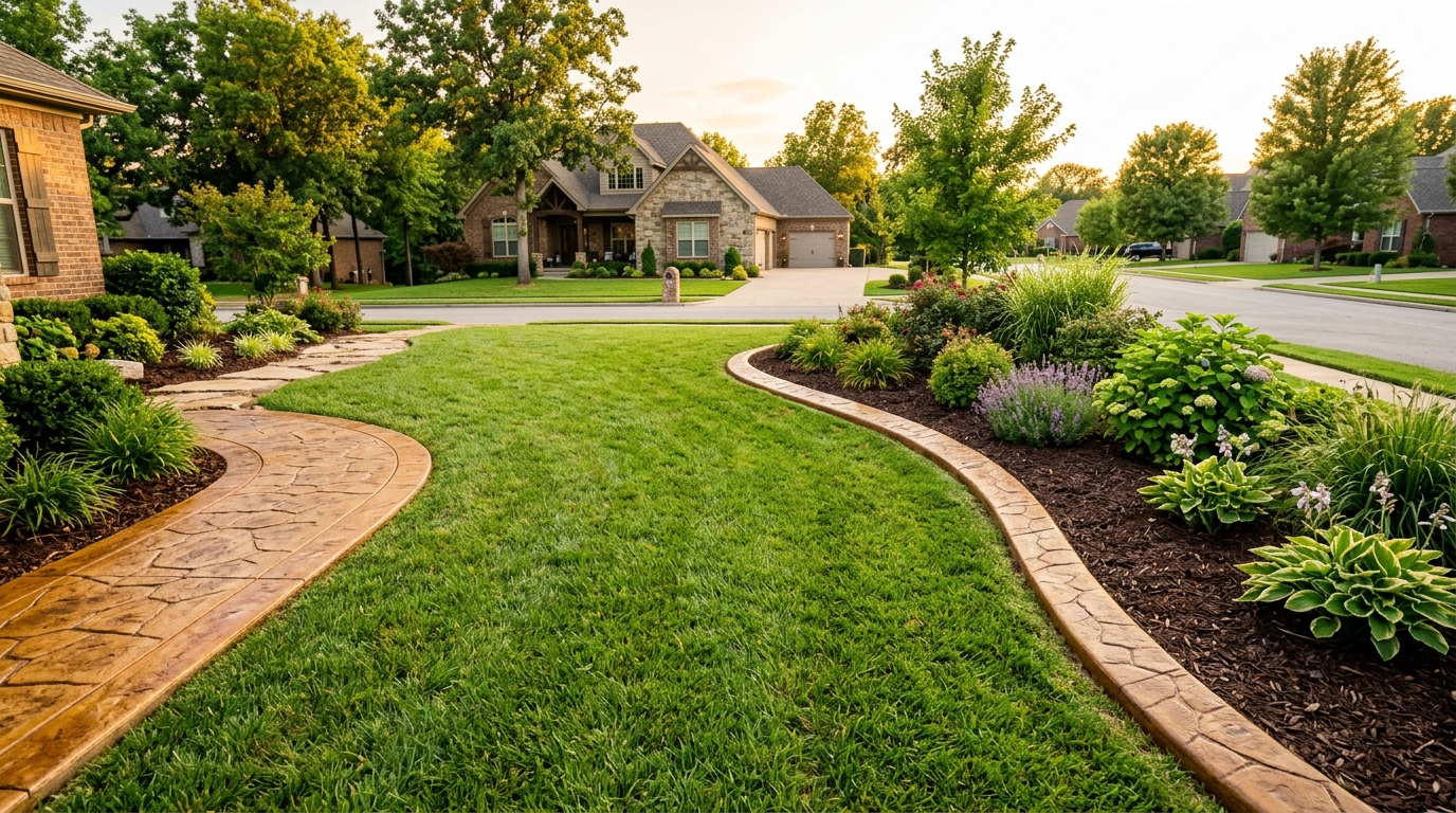 Beautiful decorative concrete landscape curbing