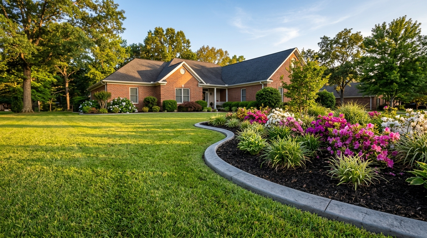 Professional landscape border and edging by Solid Rock Custom Curbing
