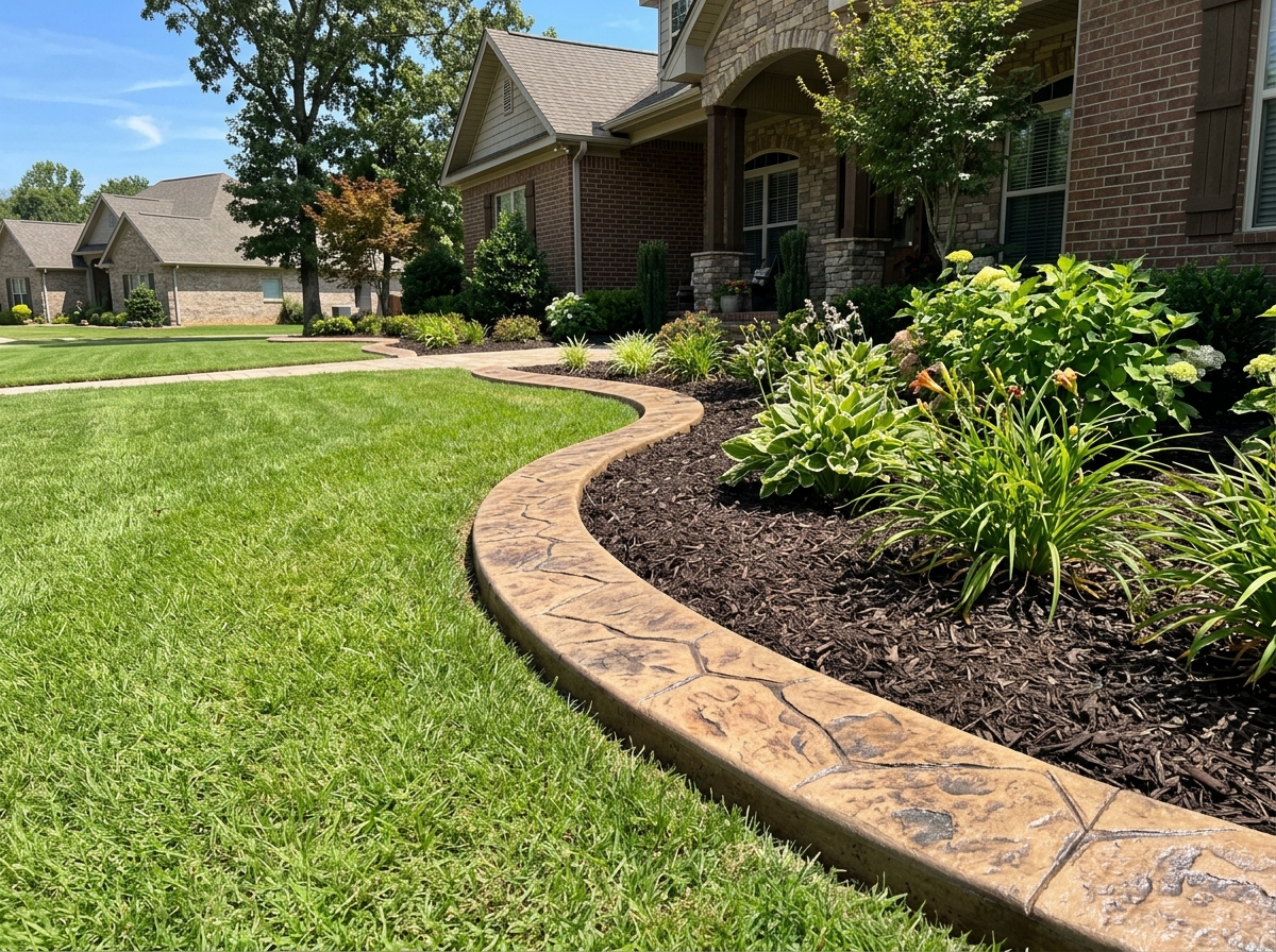 Custom decorative residential concrete curbing